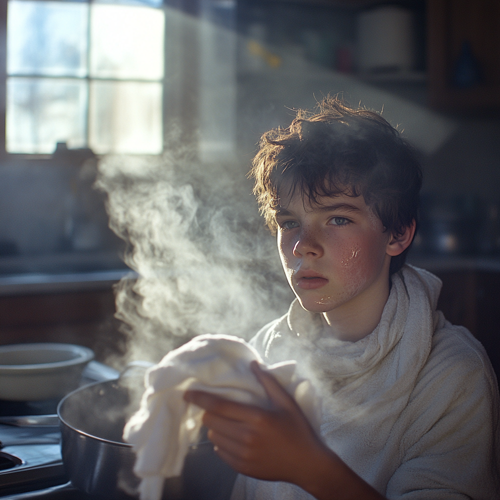 Un adolescent coupable entouré de fumée | Source : Midjourney