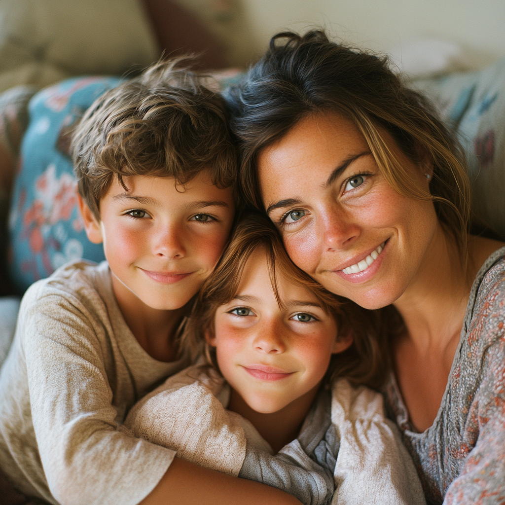 Une mère heureuse et ses enfants | Source : Midjourney