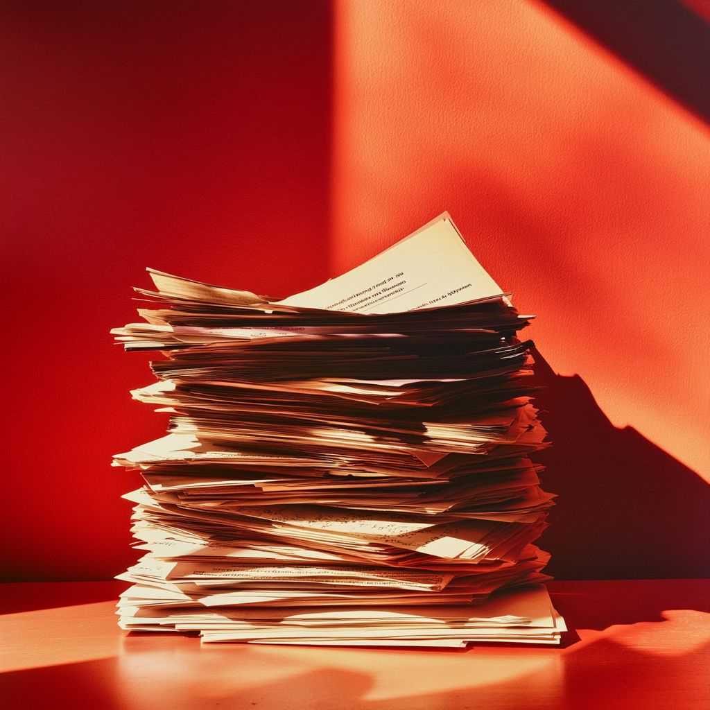 Une pile de papier | Source : Midjourney