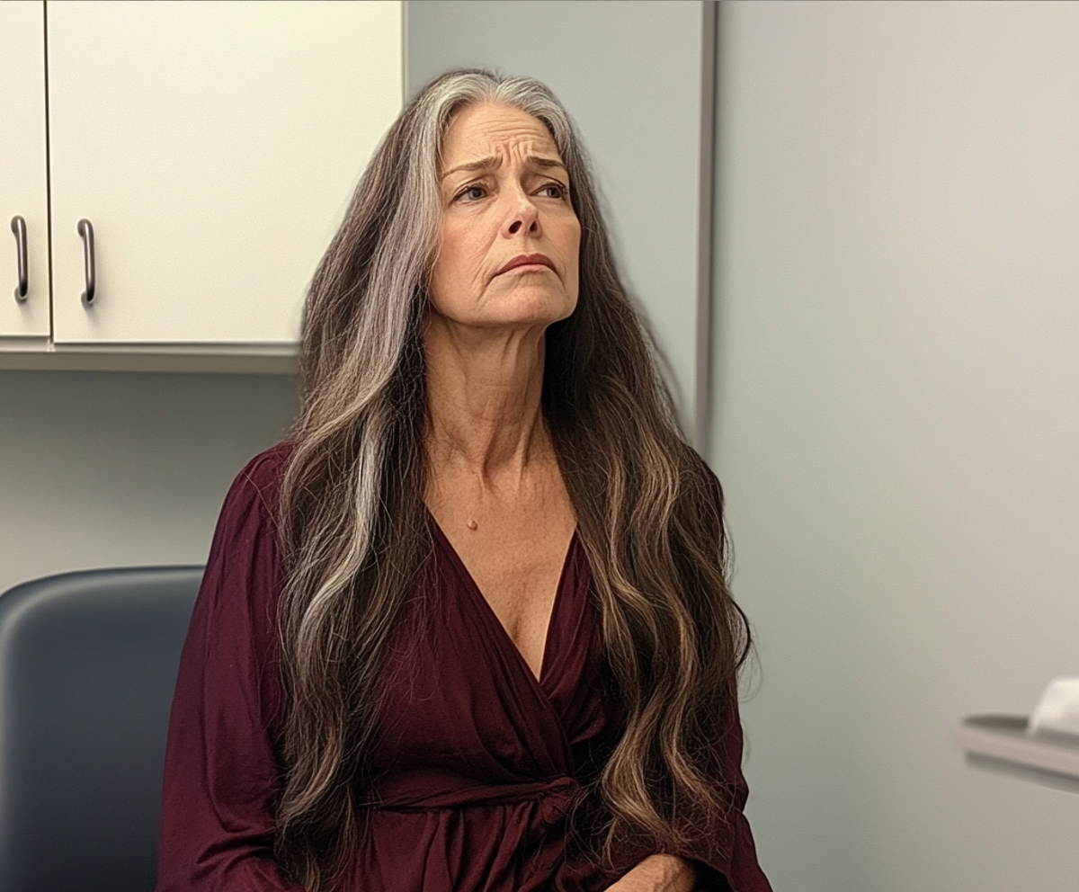 Une femme assise dans la chambre d'un médecin | Source : Midjourney