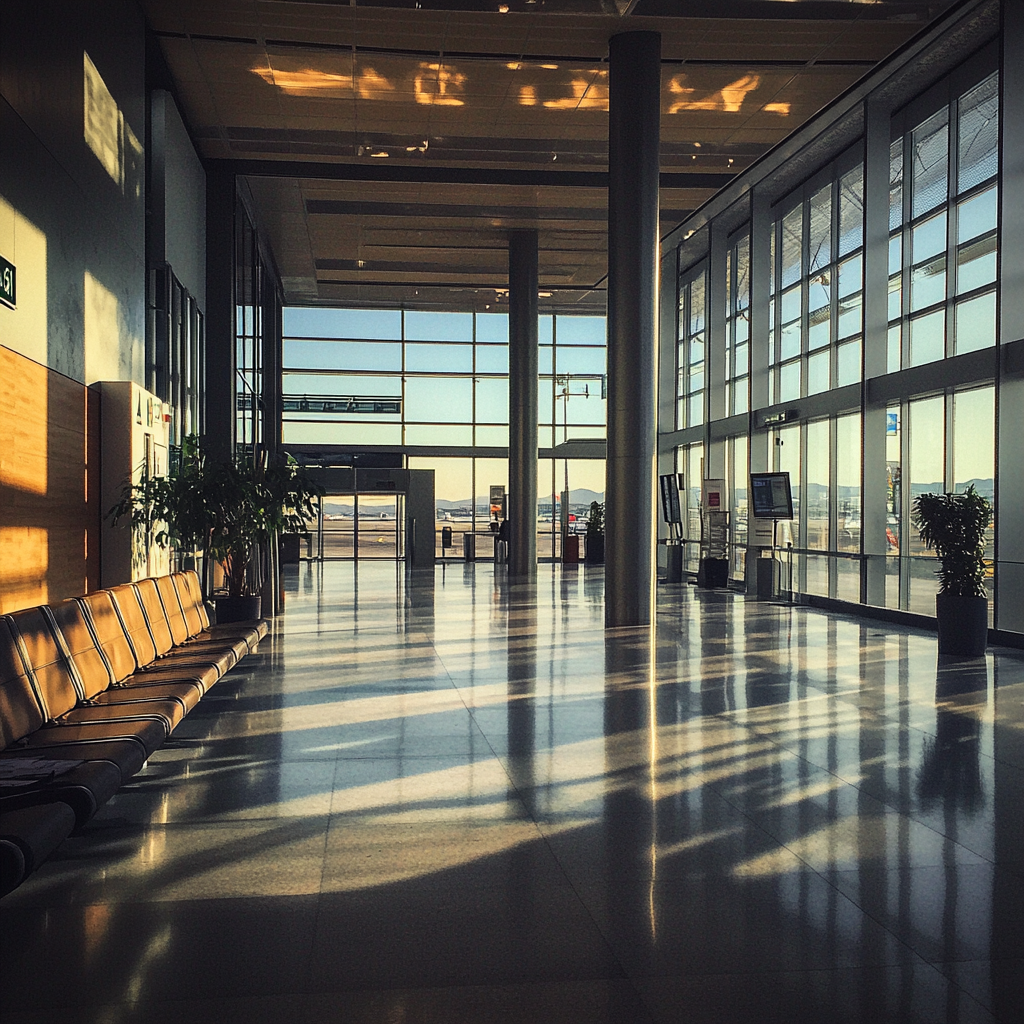 L'intérieur d'un aéroport | Source : Midjourney