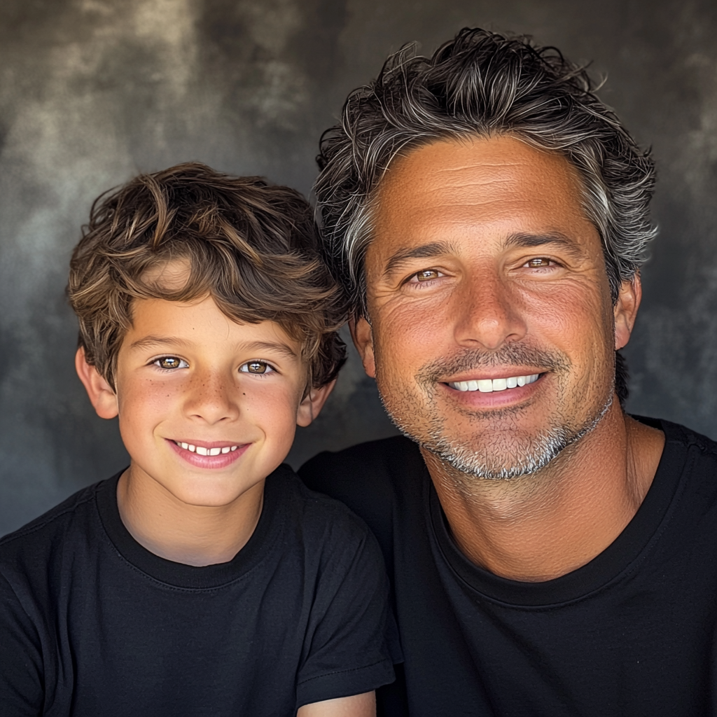 Un duo père-fils souriant | Source : Midjourney