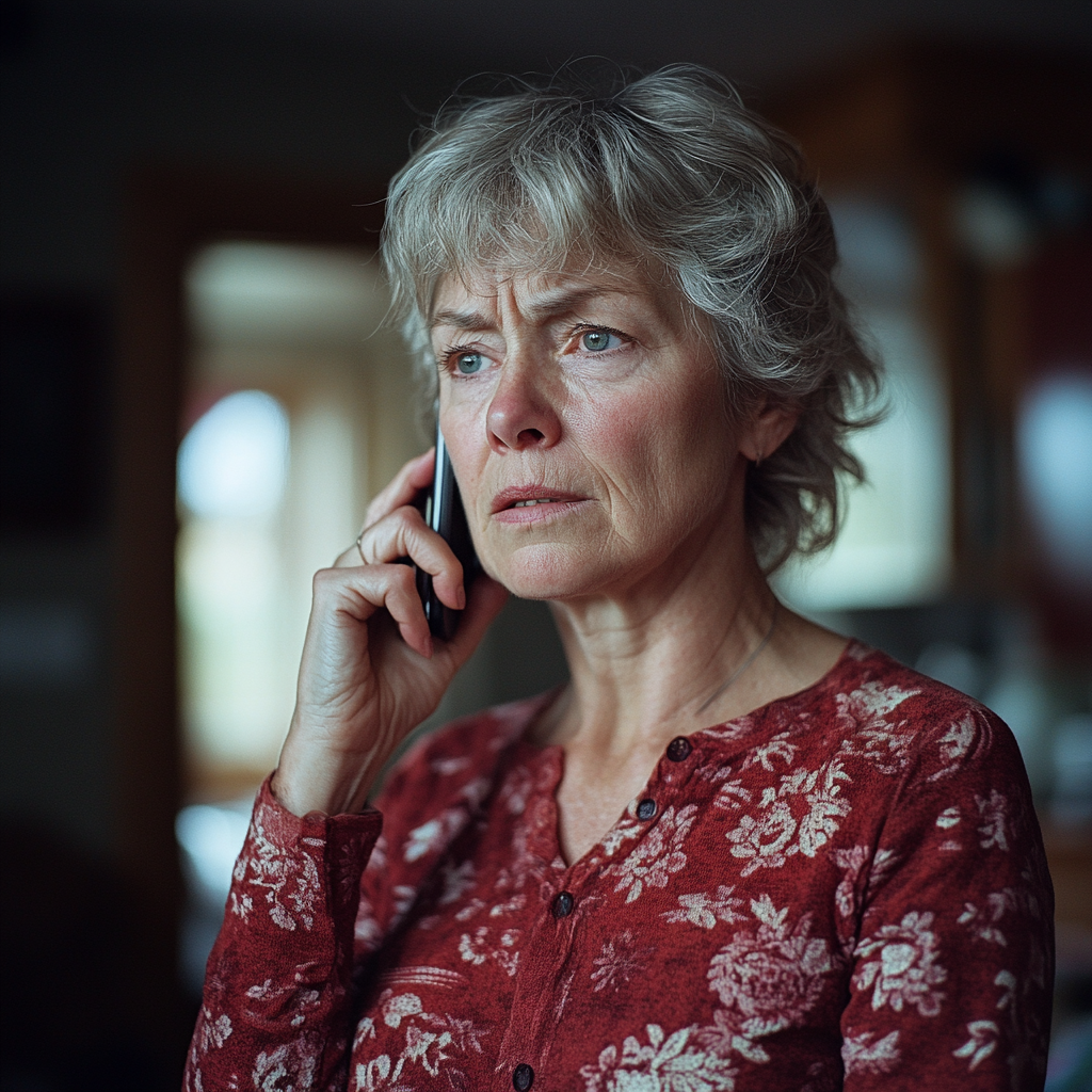 Une femme en colère au téléphone | Source : Midjourney