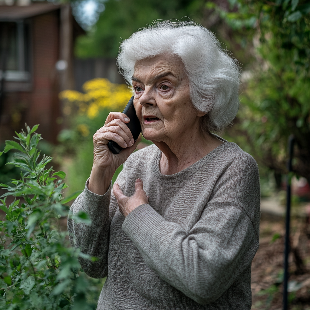 Une femme âgée qui parle au téléphone | Source : Midjourney