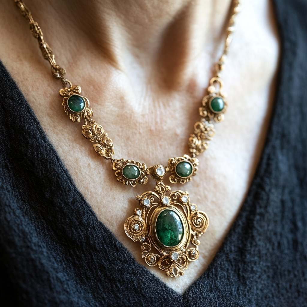 Un collier au cou d'une femme | Source : Midjourney