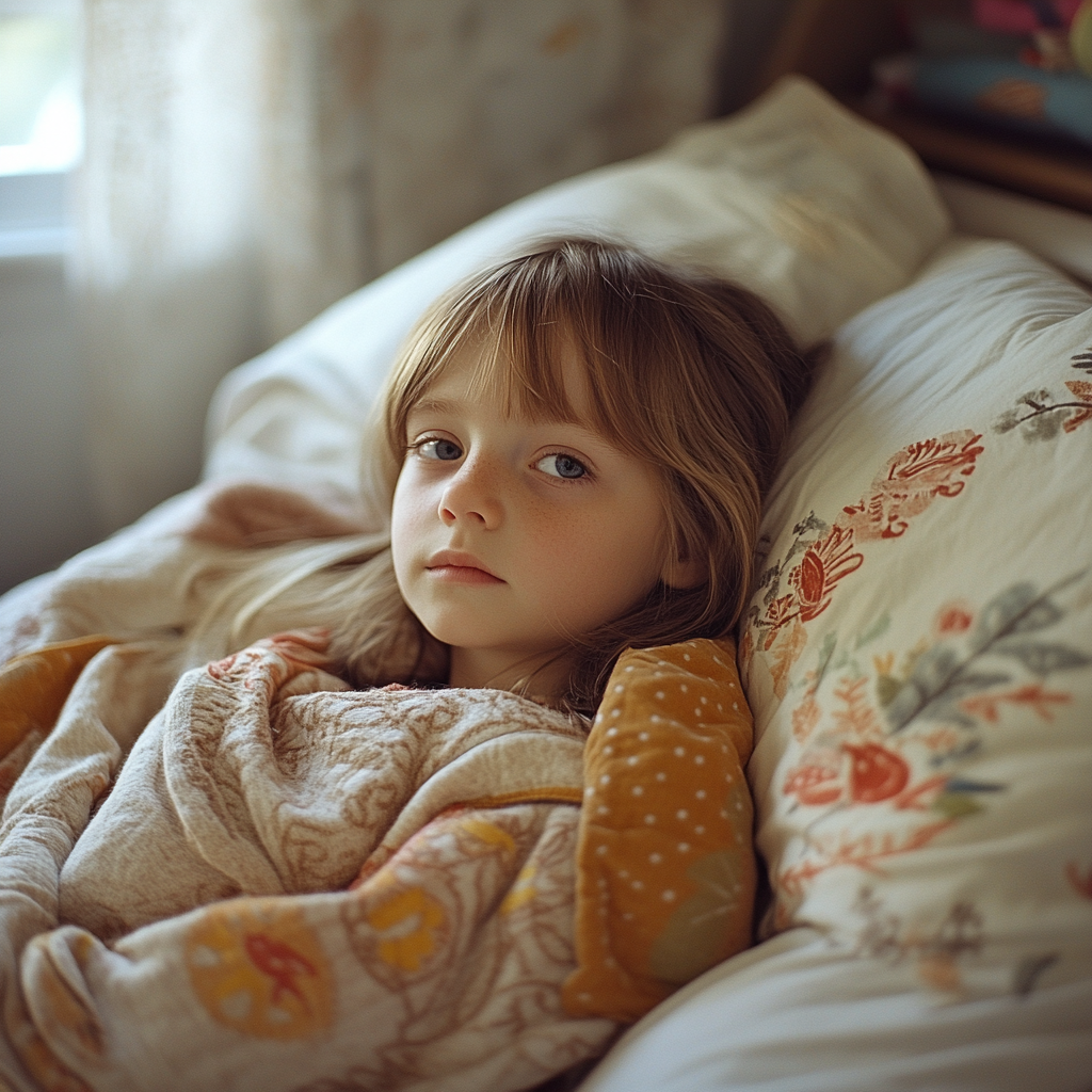 Une petite fille malade | Source : Midjourney