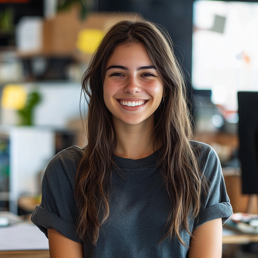 Jeune femme souriante | Source : Midjourney