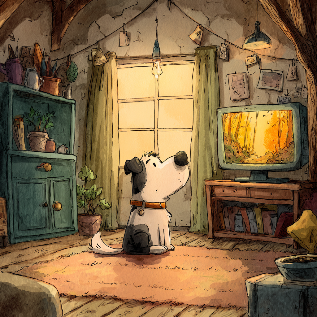 Une image animée d'un chien | Source : Midjourney