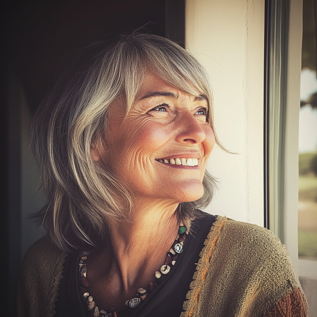 Une femme âgée souriante | Source : Midjourney