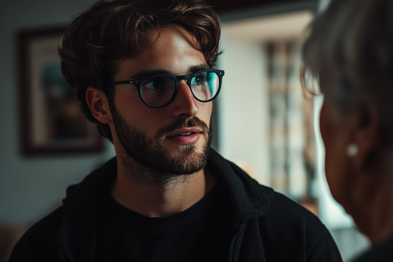 Un homme qui parle à sa mère | Source : Midjourney