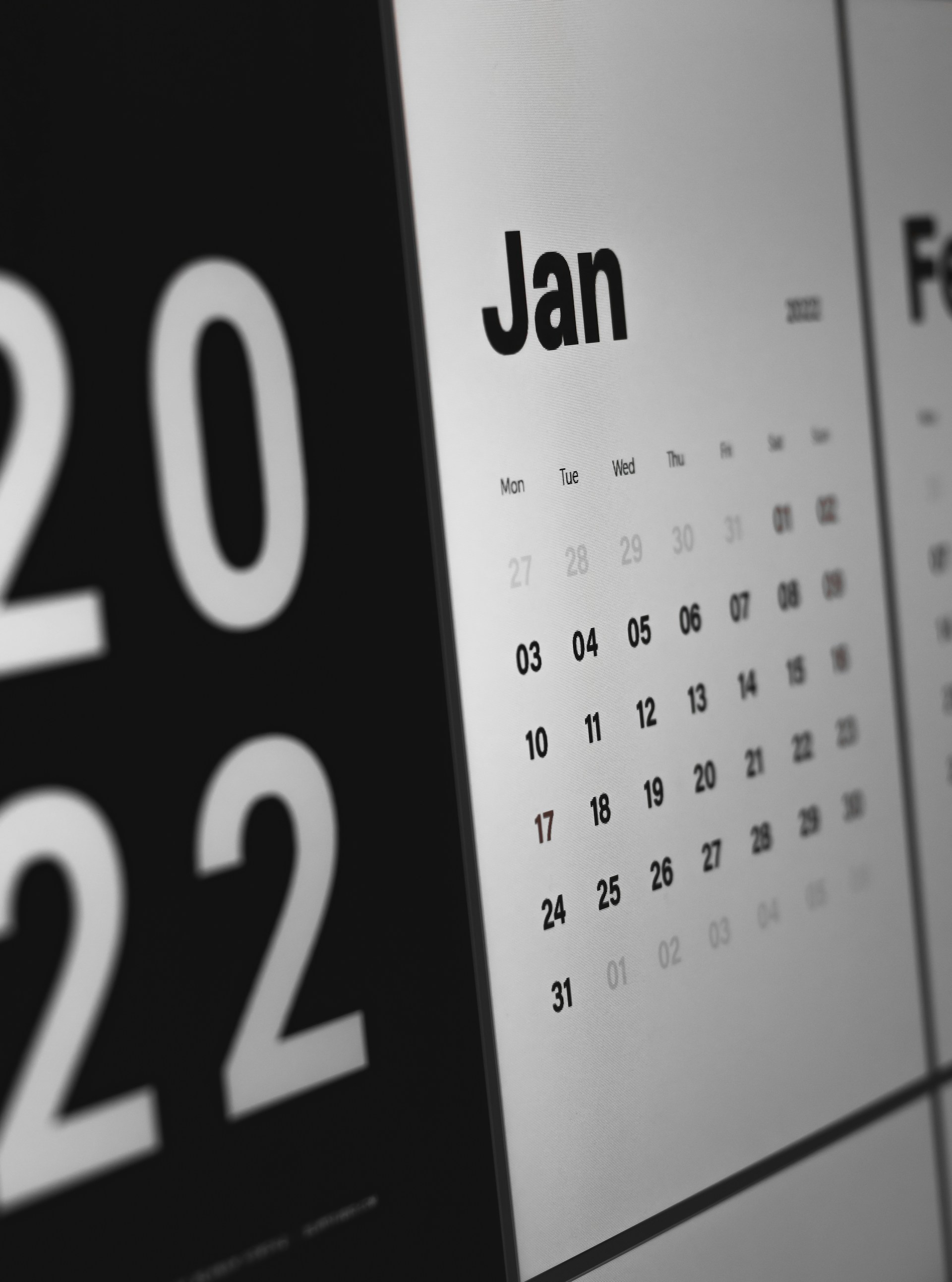Une page de calendrier | Source : Unsplash