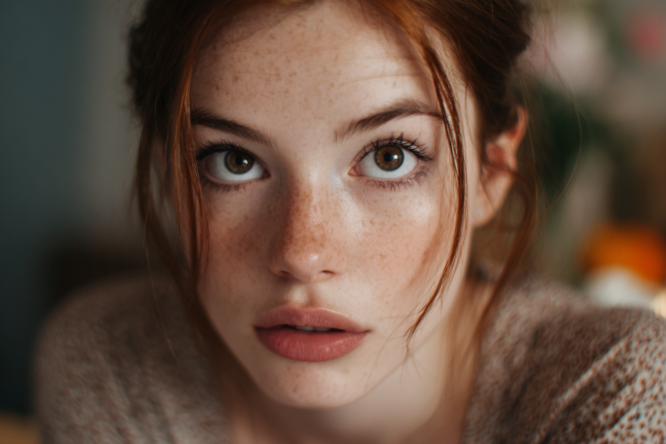 Gros plan sur le visage d'une femme | Source : Midjourney