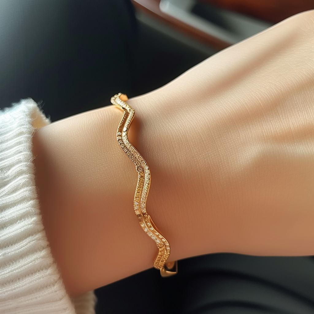 Un bracelet en or sur un poignet | Source : Midjourney