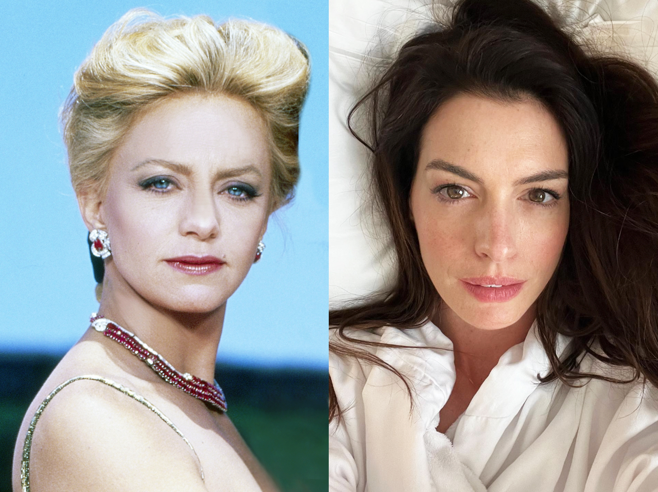 Un côte à côte de Goldie Hawn et Anne Hathaway dans leur quarantaine. | Source : Getty Images | Instagram/annehathaway