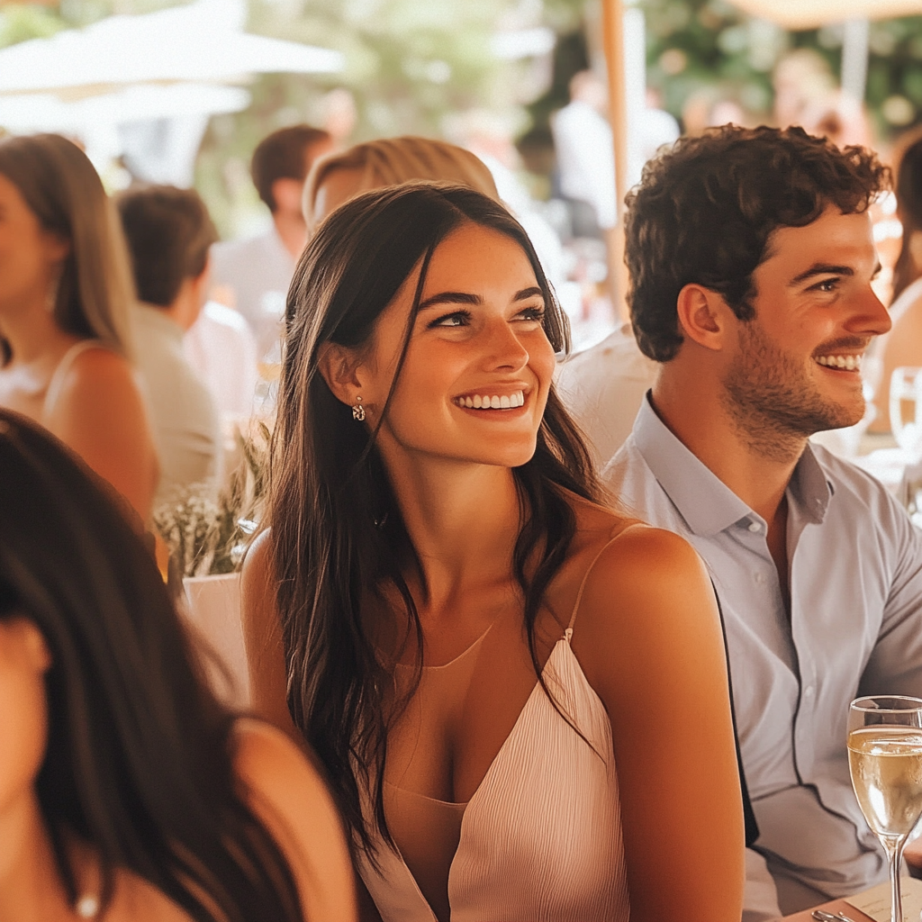 Des invités souriants lors d'un mariage | Source : Midjourney