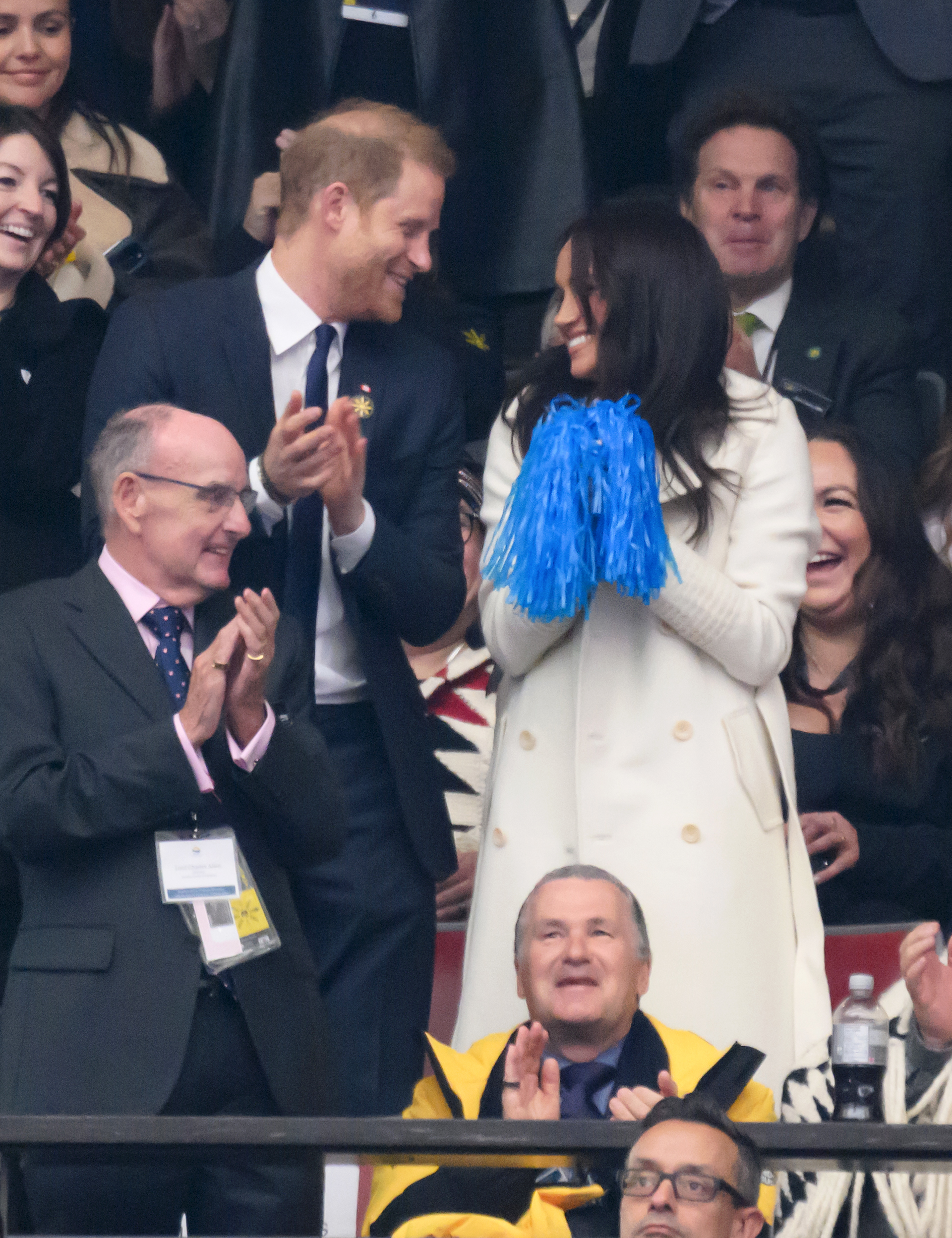 Le prince Harry et Meghan Markle lors de la cérémonie d'ouverture des 2025 Invictus Games à BC Place le 8 février à Vancouver, en Colombie-Britannique, au Canada. | Source : Getty Images