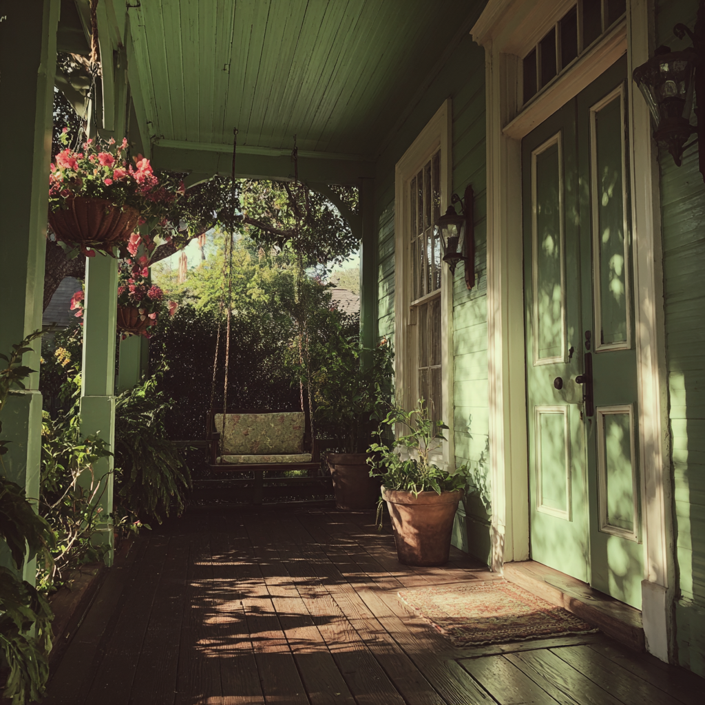 Un porche avec des plantes | Source : Midjourney
