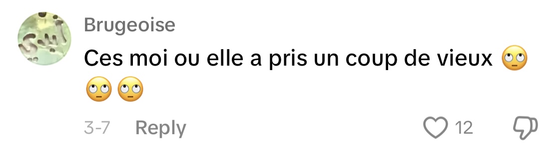 Commentaire d'un internaute | Source : TikTok/septahuit_off