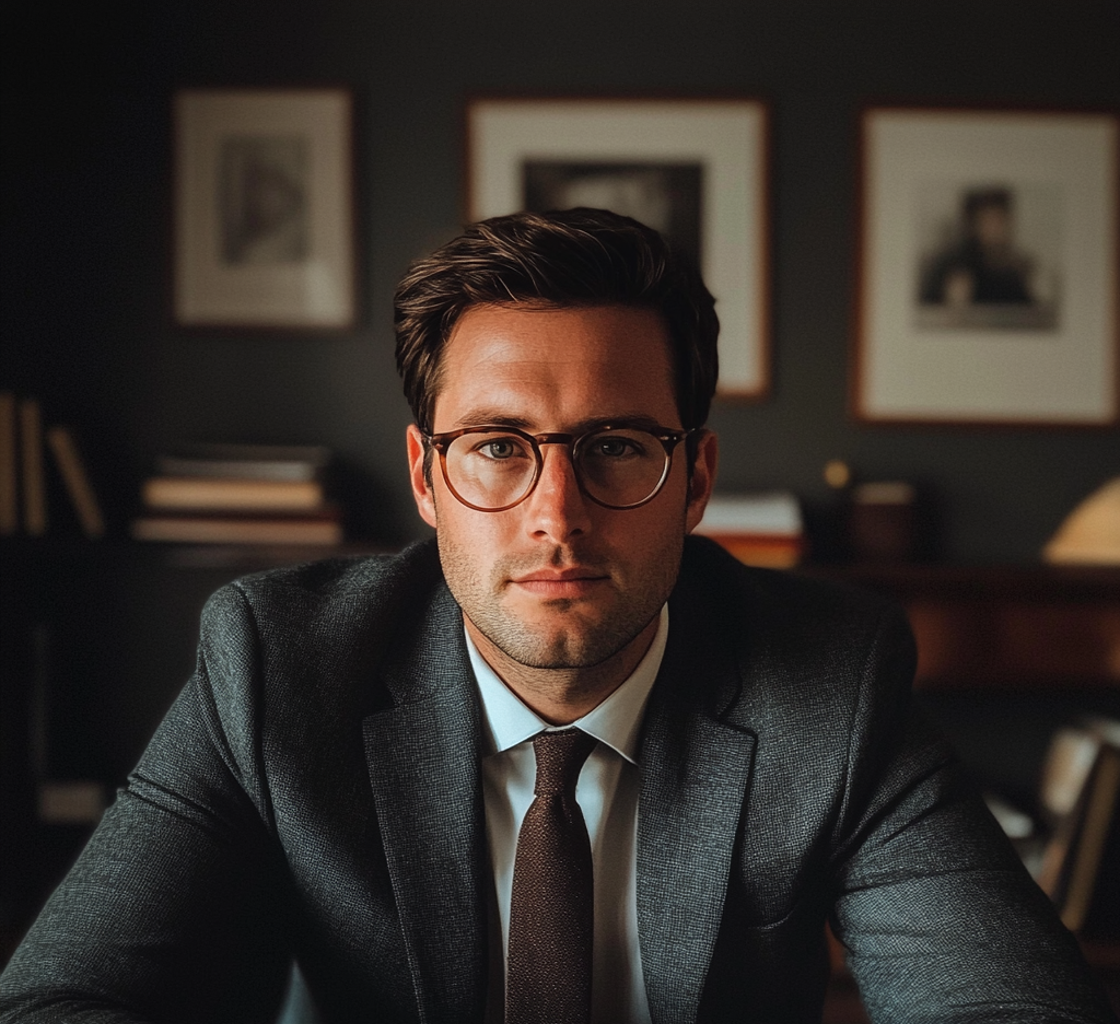 Un avocat assis à son bureau | Source : Midjourney