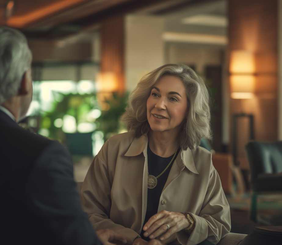 Une femme âgée discute avec un homme | Source : Midjourney