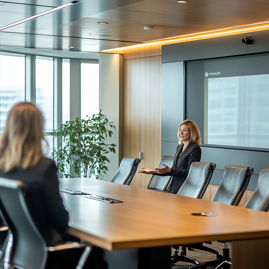 Des personnes dans une salle de conférence | Source : Midjourney