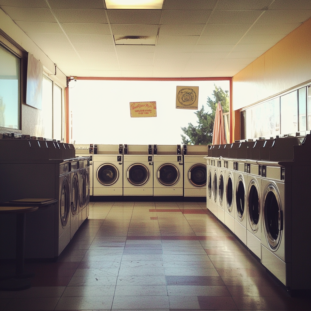 L'intérieur d'une laverie automatique | Source : Midjourney