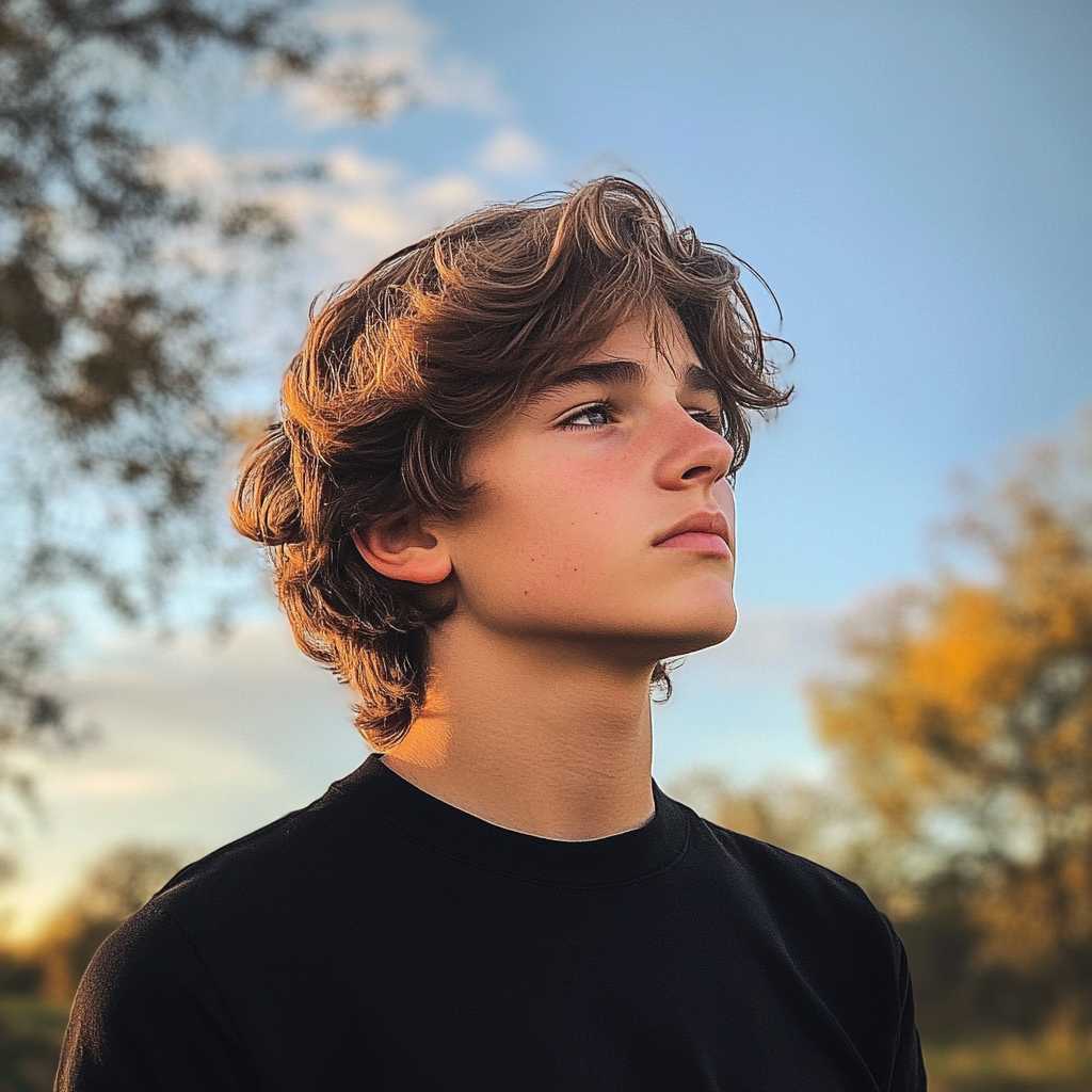 Profil latéral d'un adolescent | Source : Midjourney