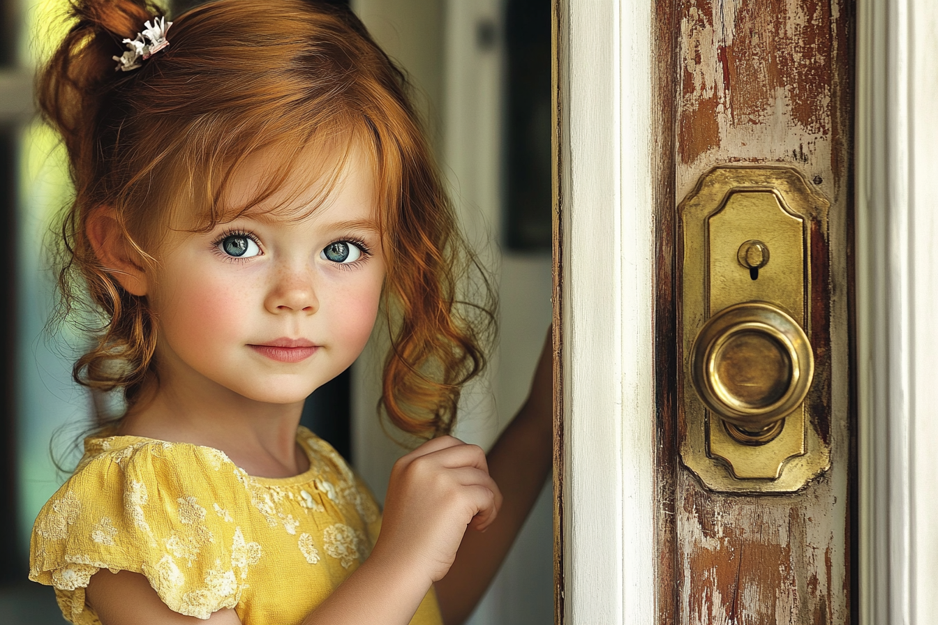 Une fille debout dans l'embrasure d'une porte | Source : Midjourney