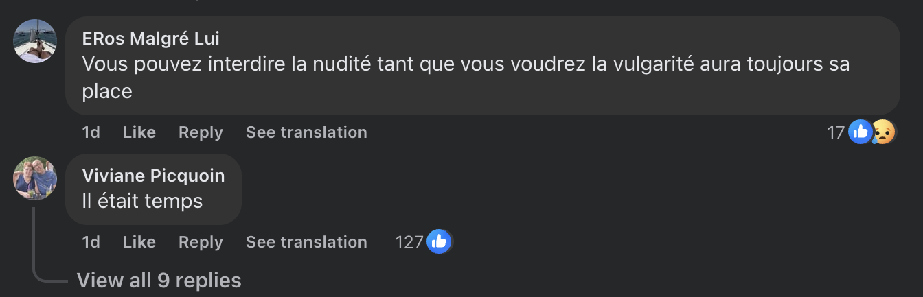 Commentaires d'internautes sur le nouveau code vestimentaire au Festival de Cannes | Source : capture facebook.com/parismatchmag