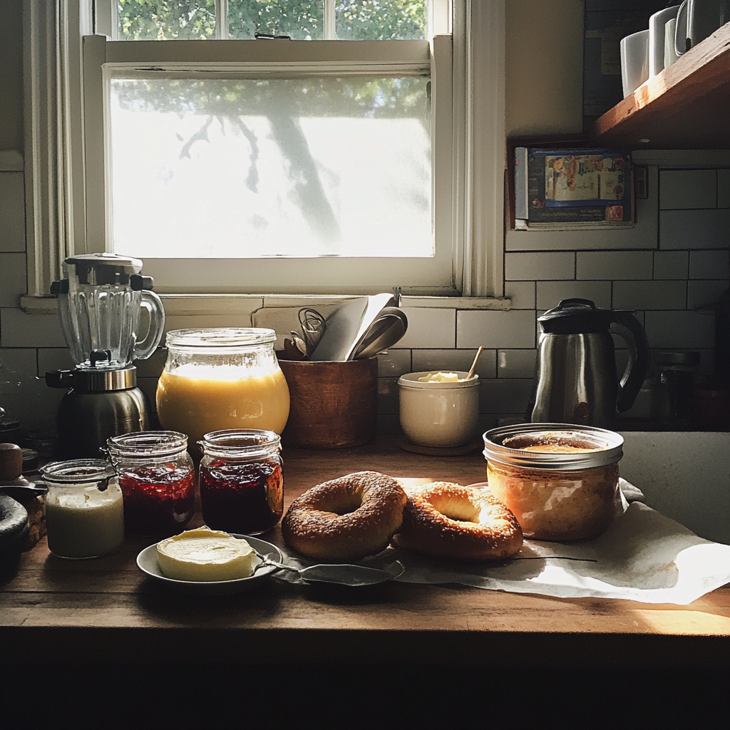 Bagels sur un comptoir | Source : Midjourney