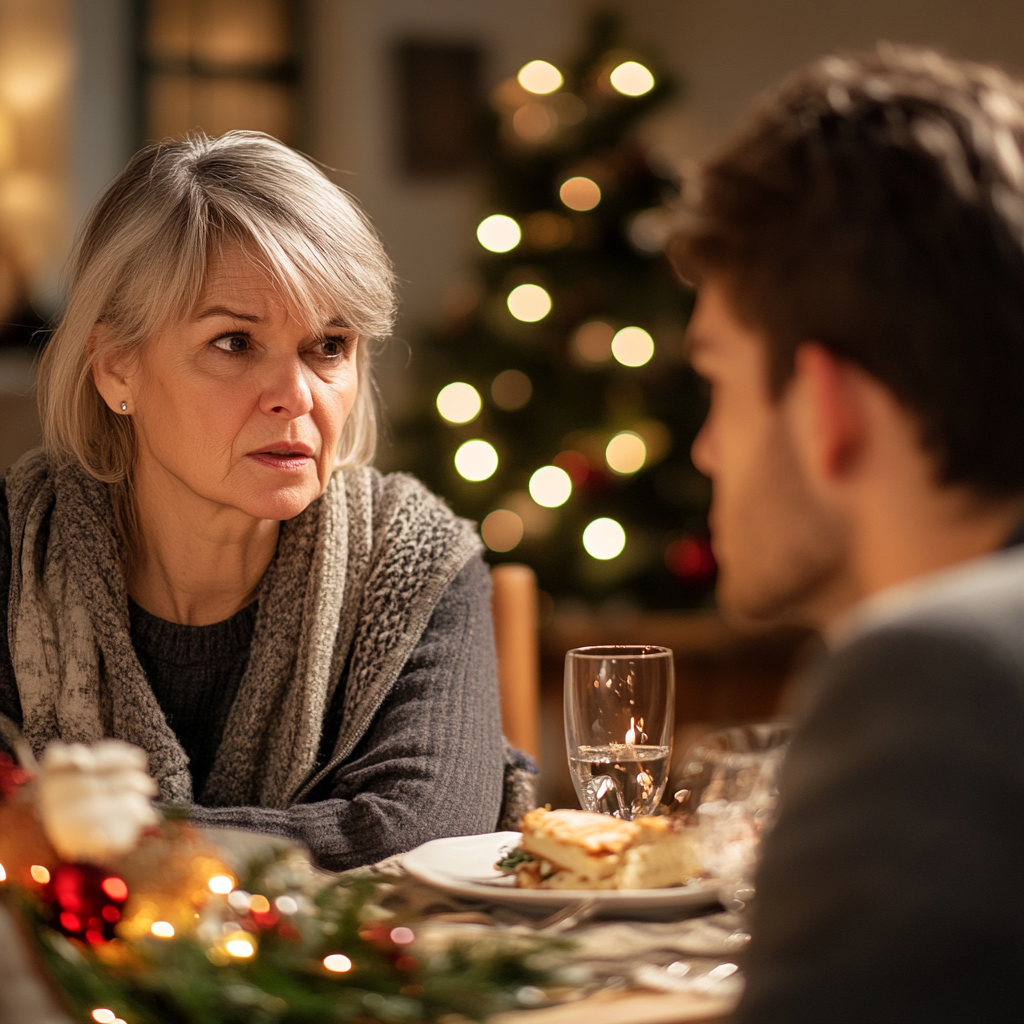 Une femme qui parle à son fils | Source : Midjourney