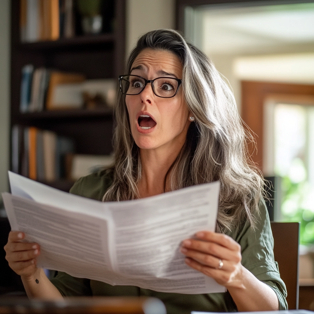 Une femme choquée dans son bureau à domicile | Source : Midjourney