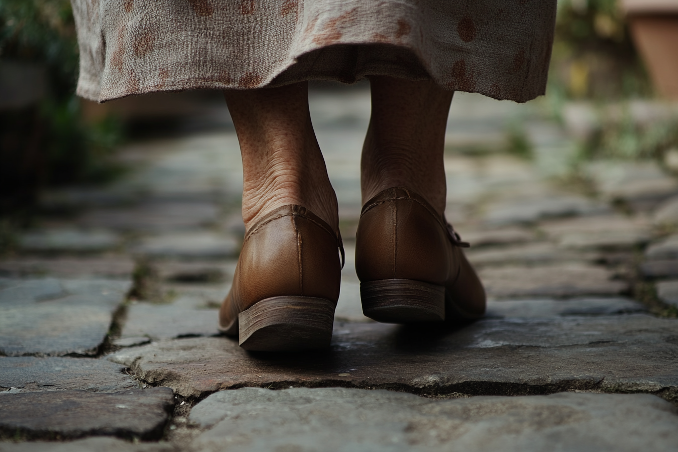 Les chaussures d'une femme plus âgée | Source : Midjourney