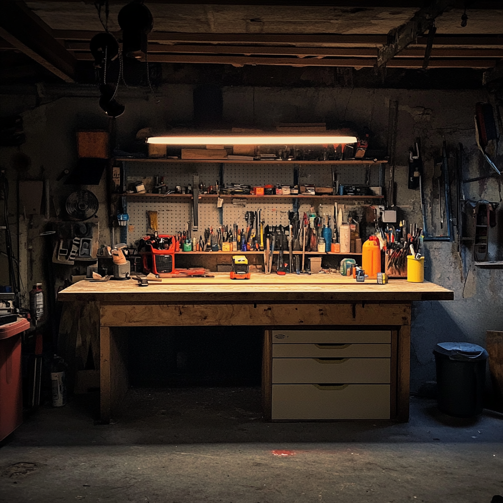 Un établi dans un garage | Source : Midjourney