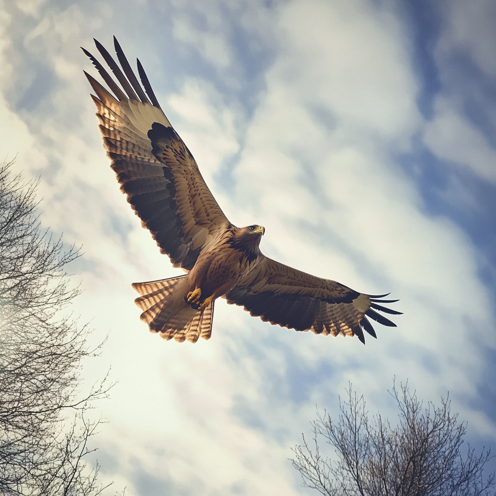 Un aigle en vol | Source : Midjourney