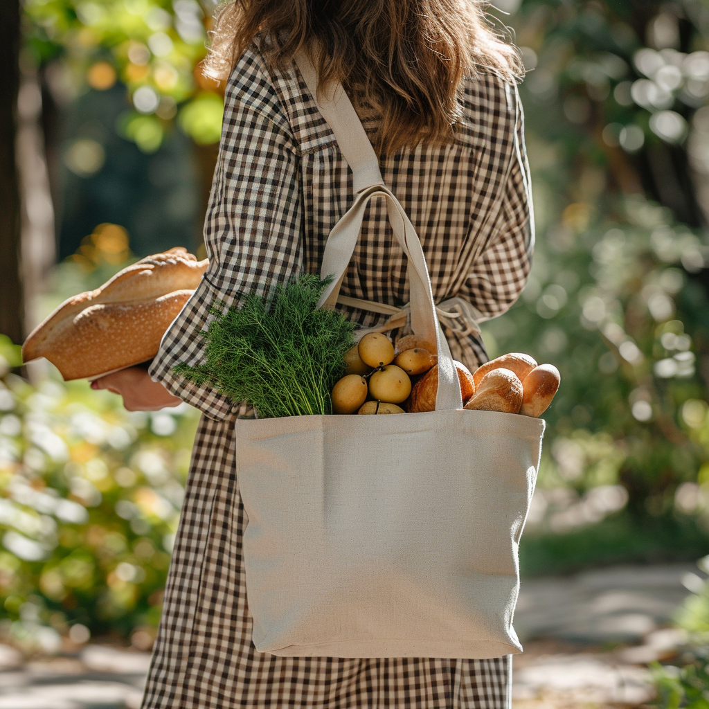 Une personne tenant un sac d'épicerie | Source : Midjourney