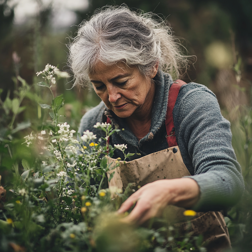 Une femme dans le jardin | Source : Midjourney