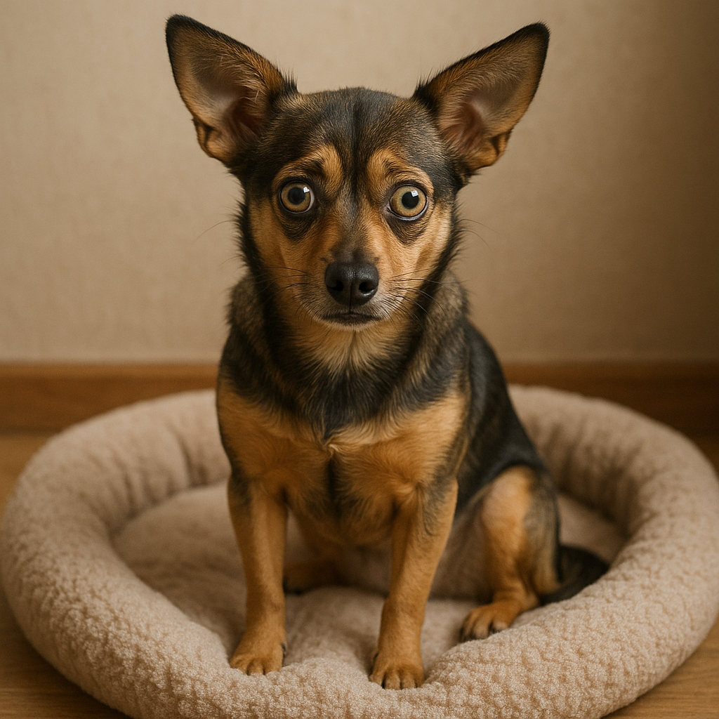 Un chien de race assis sur une litière pour chien | Source : DALL-E