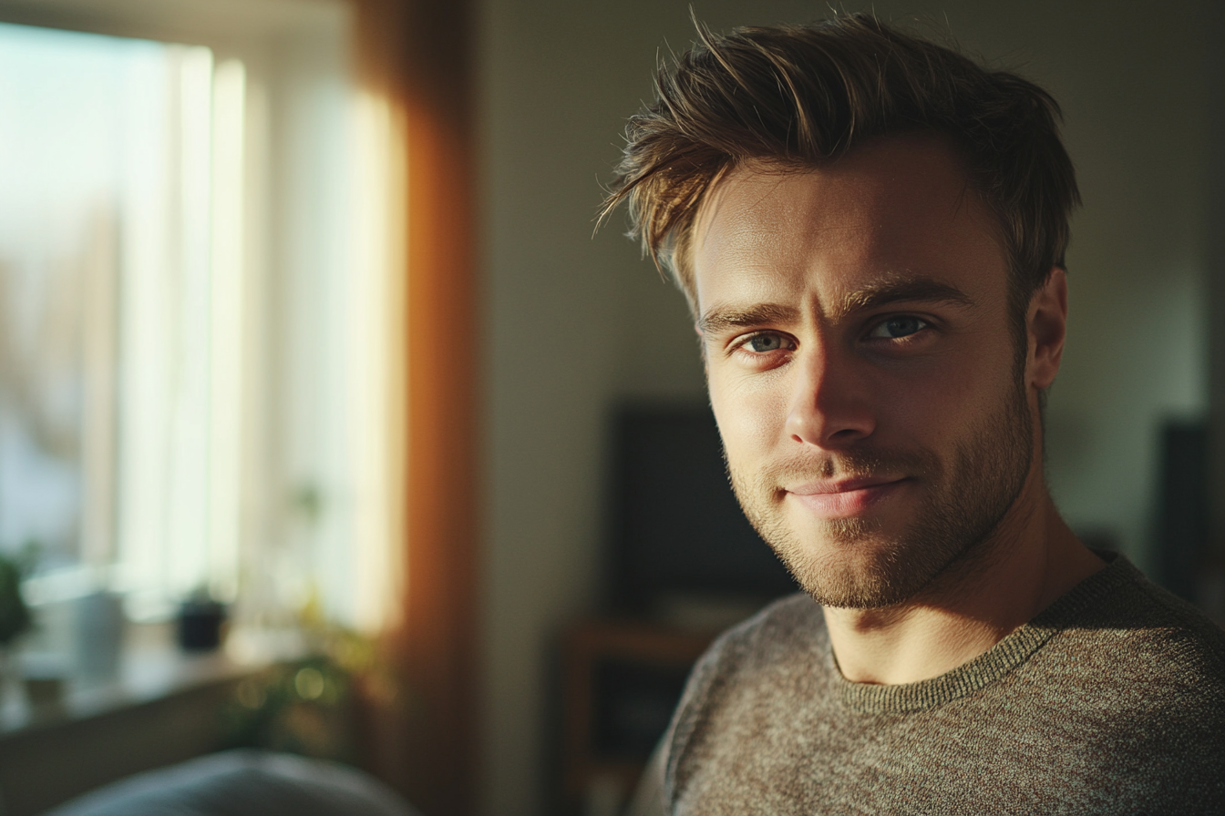 Un homme debout dans sa maison | Source : Midjourney