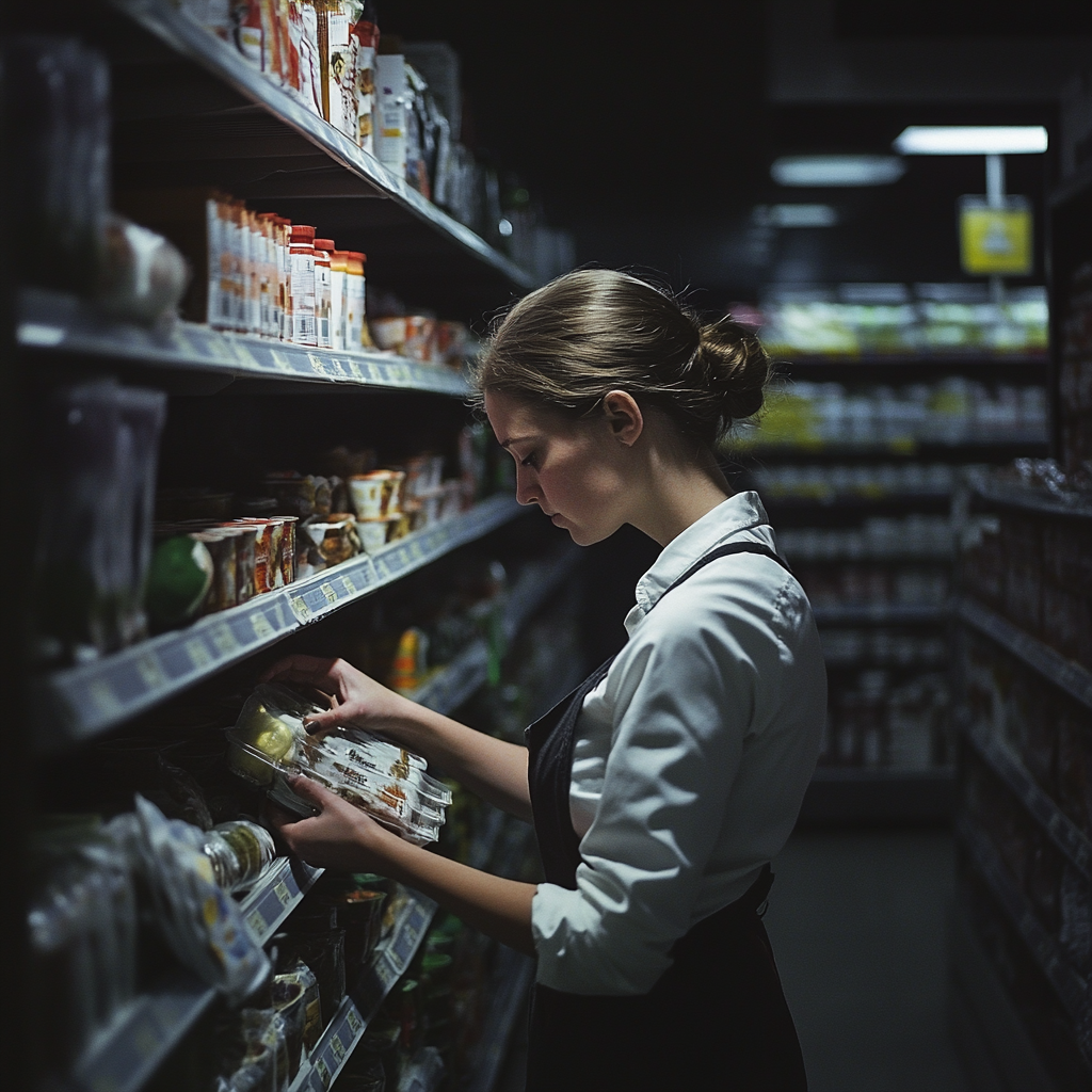 Une femme travaillant au supermarché | Source : Midjourney