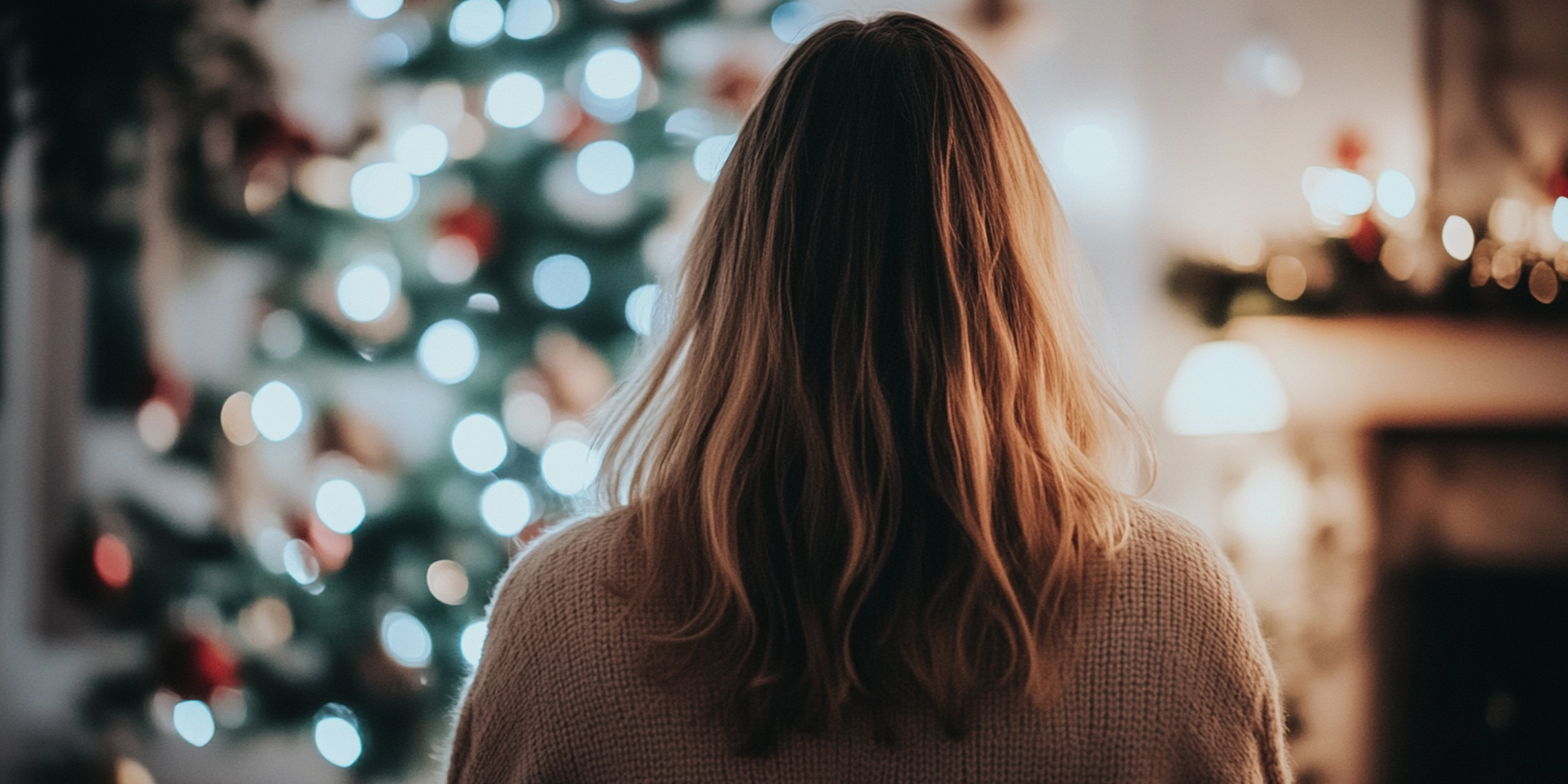 L'arrière de la tête d'une femme dans une maison décorée pour Noël | Source : Amomama