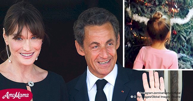 Carla Bruni-Sarkozy partage une vidéo de sa fille qui ne peut pas quitter des yeux un énorme arbre de Noël
