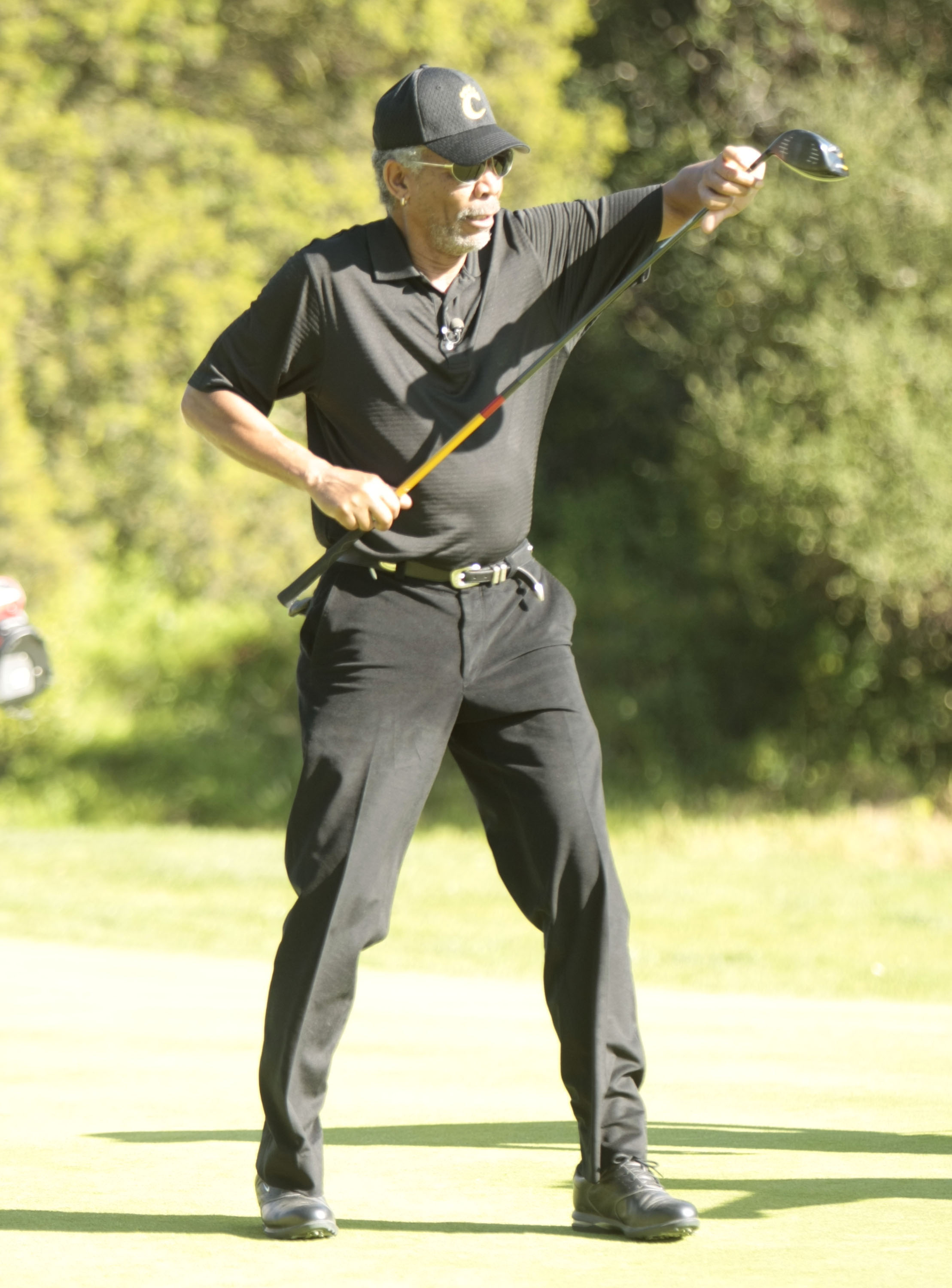Morgan Freeman lors du 10e tournoi de golf annuel des célébrités Michael Douglas &amp; Friends au Riviera Country Club le 10 février 2008 à Pacific Palisades, Californie | Source : Getty Images