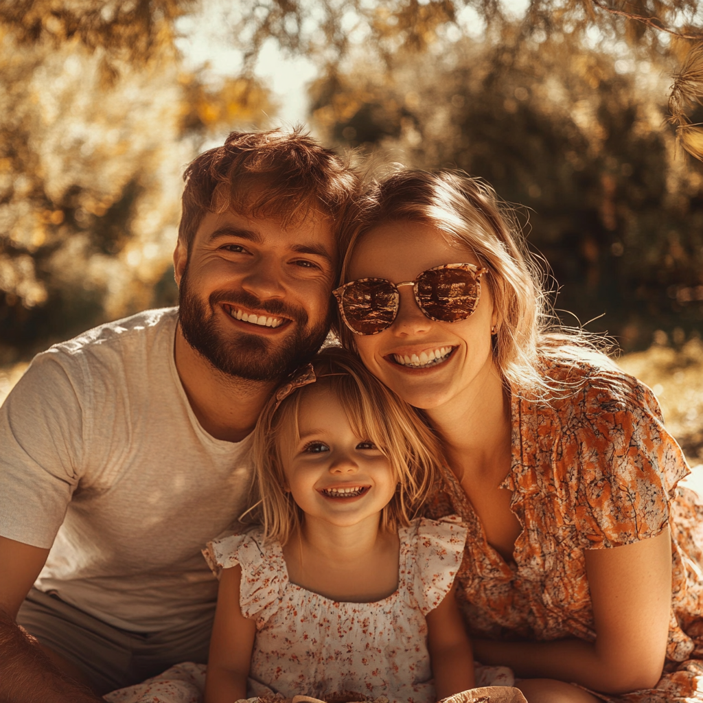 Une jeune famille en plein air | Source : Midjourney