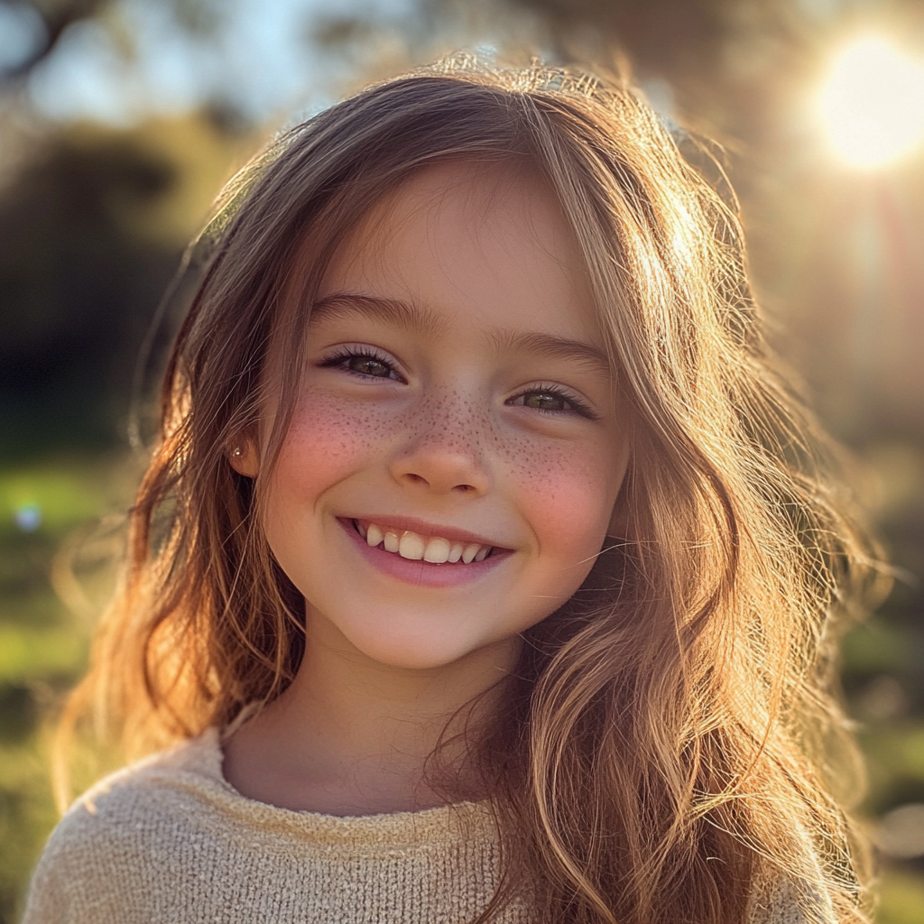 Une petite fille souriante | Source : Midjourney