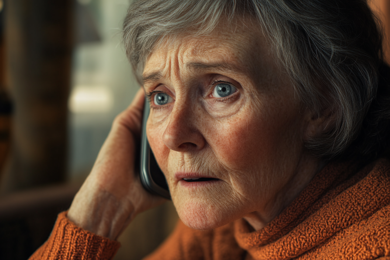 Une femme âgée qui parle au téléphone | Source : Midjourney