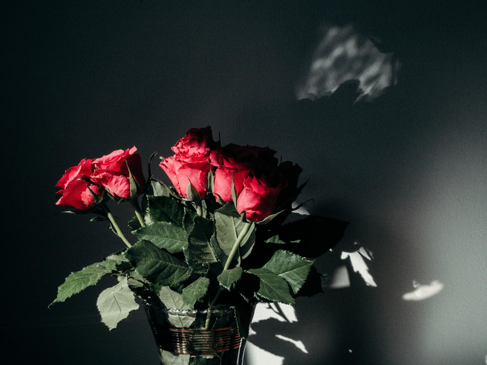 Roses rouges dans un vase | Source : Pexels