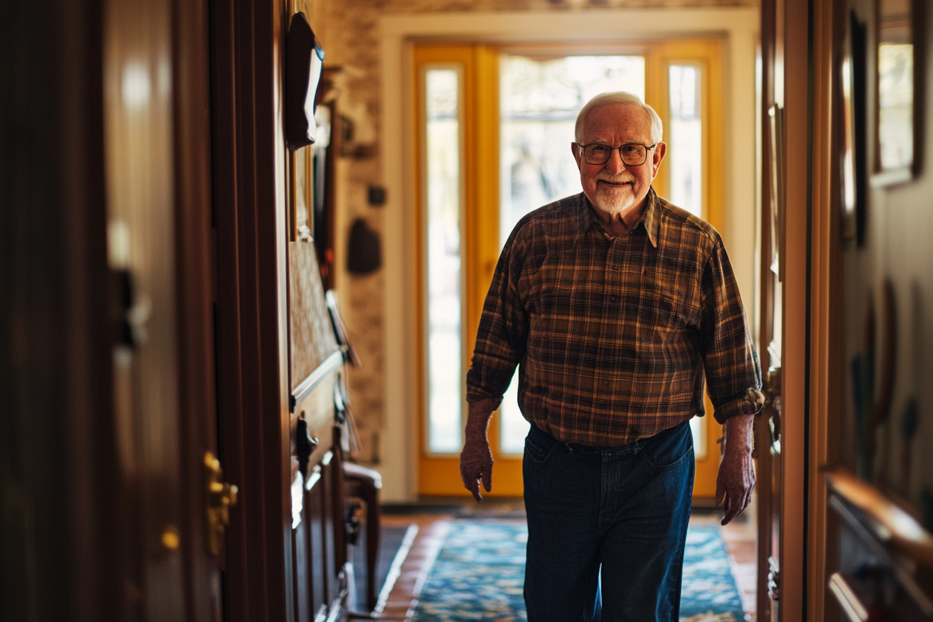 Un homme entrant dans une maison | Source : Midjourney