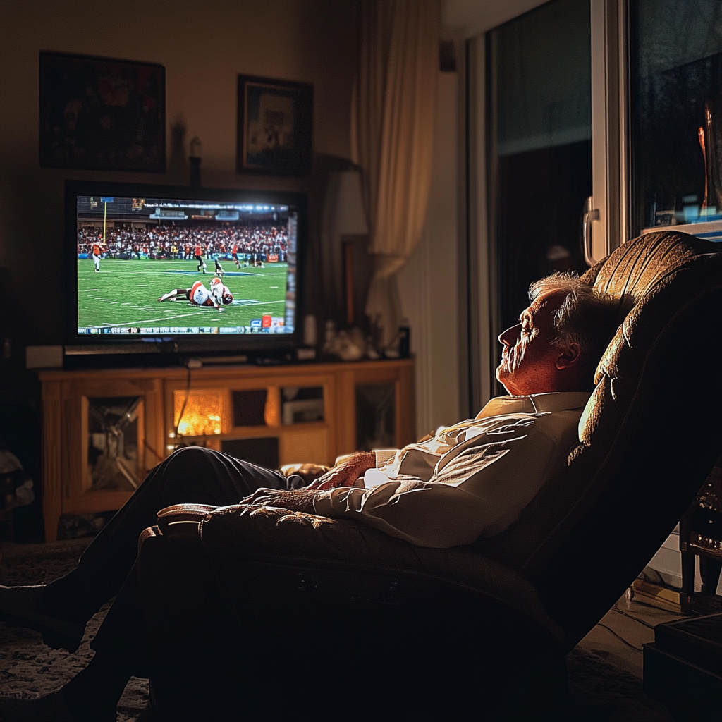 Un homme assis sur un fauteuil inclinable | Source : Midjourney