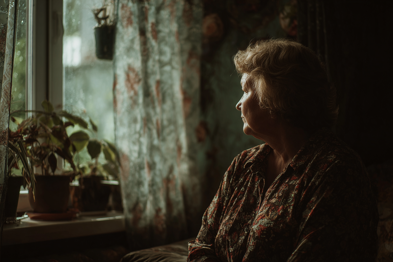 Une femme assise dans sa maison | Source : Midjourney